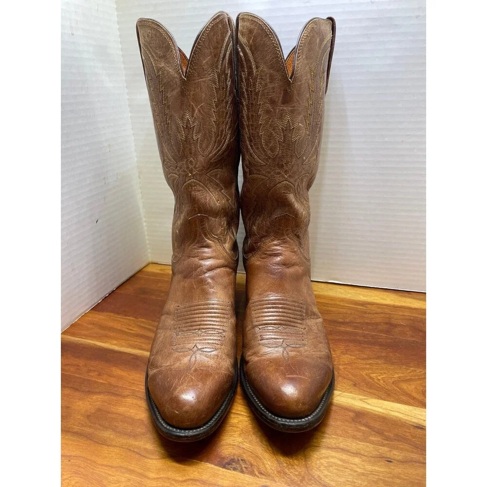 Lucchese Crayton burnished mad dog goat leather western boot 10.5